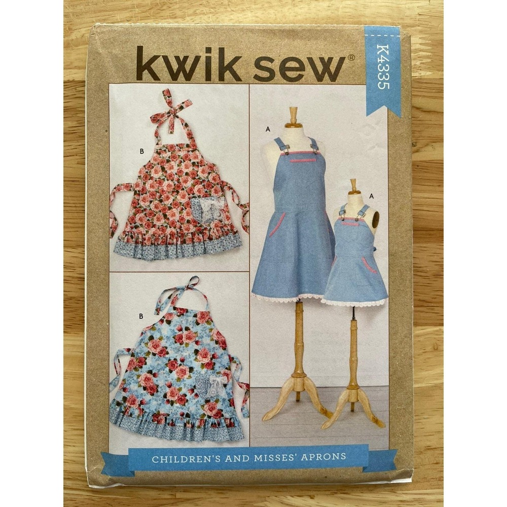 KWIK SEW K4335 MISSES'/CHILD SIZE S-L APRONS SEWING PATTERN